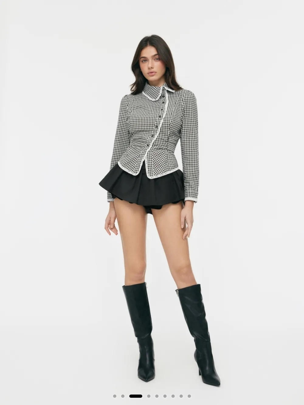 Cider Black & White Gingham Tailored Blazer - Picture 4 of 9